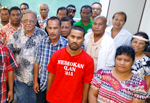 Health Minister Phillip Muller (left) joined with outer islands health assistants at the conclusion of their two-week training program. Photo: Isaac Marty. Health refresher training OIHC