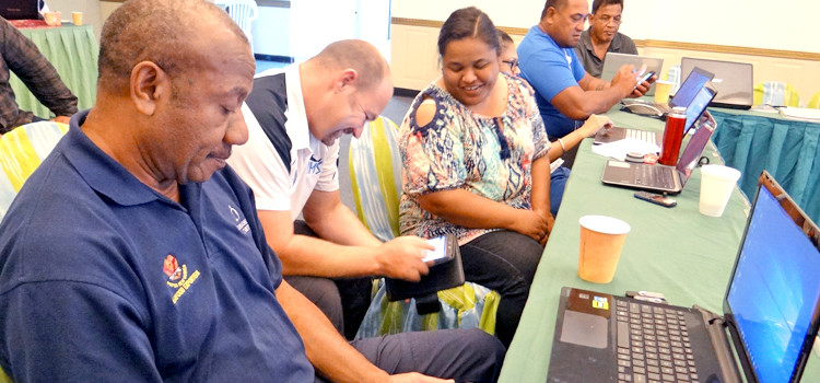 Parties to the Nauru Agreement hosted their second workshop on the new vessel day scheme plan for longline fishing vessels this past week in Majuro. The workshop focused on electronic registration of vessels and electronic reporting of tuna catch data. Photo: Hilary Hosia. PNA strengthens longliner monitoring