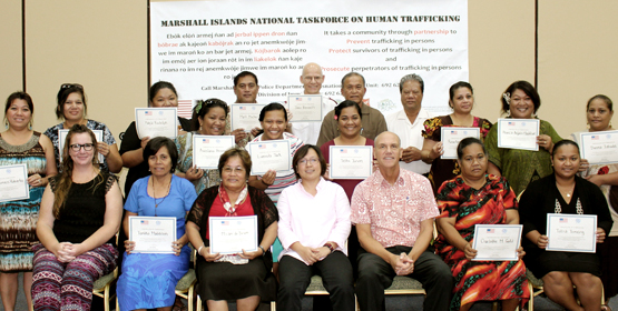 Participants in a week-long Train the Trainer Seminar for service providers on human trafficking. Photo: Denise deBrum-Reiher. RMI focuses on trafficking
