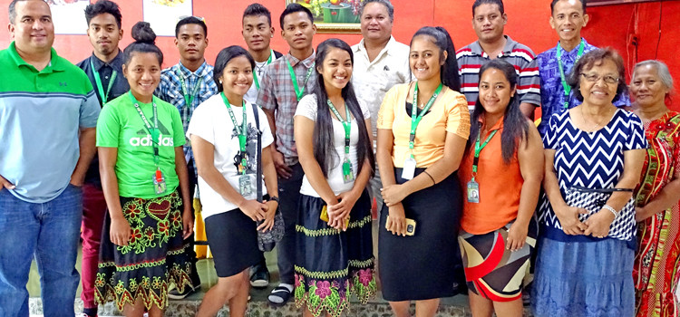 SDA Ebeye students were given the red carpet treatment during their visit to Majuro last month, including being hosted to lunch by the Ministry of Education with Minister Wilbur Heine (center back), Commissioner Evelyn Konou (front right), and Kwajalein Senator David Paul (left). Photos: Hilary Hosia. Ebeye SDA seniors’ excellent trip