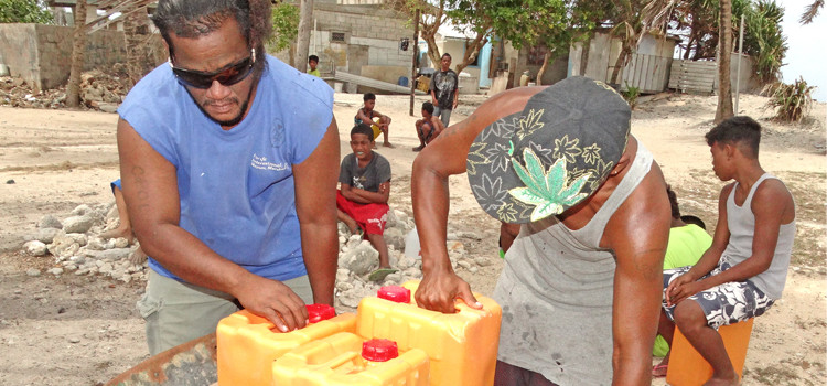 Residents throughout the Marshall Islands have been spending a good deal of time locating water sources, filling up containers and transporting them to their residences as the extended drought has impacted availability of fresh water. Photo: Isaac Marty. US declares drought disaster