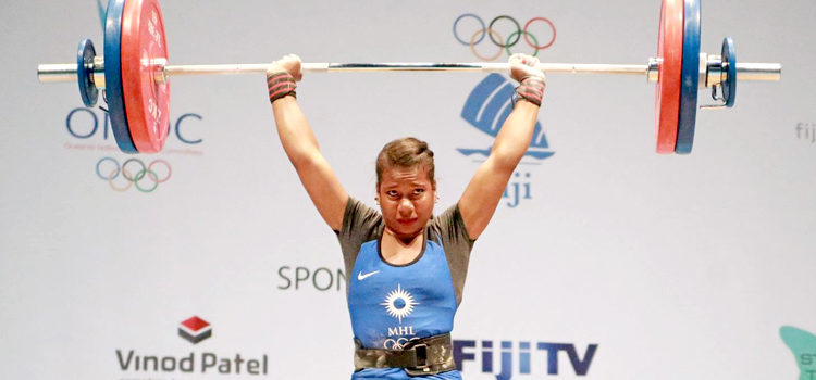 Marshall Islands weightlifter Matti Sasser set new records with her gold medal performance at the Fiji Oceania Championships. Photo: Adi Nocala, Grasskirt Photograph. Mattie’s record-smashing gold show