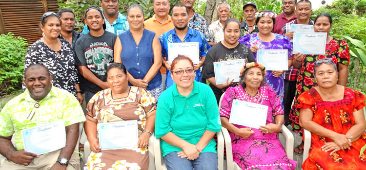 The group that completed the two-week Seafood Export Market Development training program run jointly by the University of the South Pacific and Marshall Islands Marine Resources Authority with funding from the Forum Fisheries Agency. Photo: Isaac Marty. Promoting seafood exports