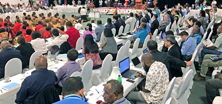 The opening of the key WCPFC annual meeting in Fiji Monday. Photo: Giff Johnson Bluefin on edge of collapse