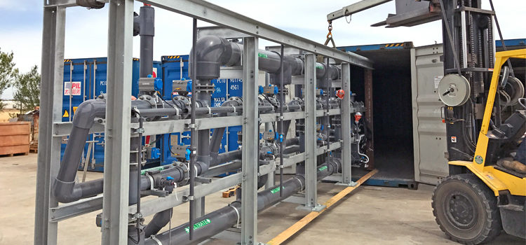 Reverse osmosis equipment was loaded into containers in Australia earlier this month and is scheduled to arrive in Ebeye in February. Water maker on way to Ebeye