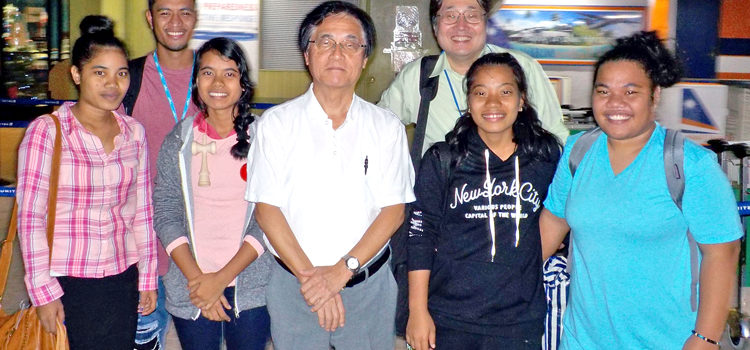 Japan Ambassador to the Marshall Islands Hideyuki Mitsuoka welcomed CMI students back at Amata Kabua International following their return from Japan. Photo: Isaac Marty. Students like Japan Jenesys