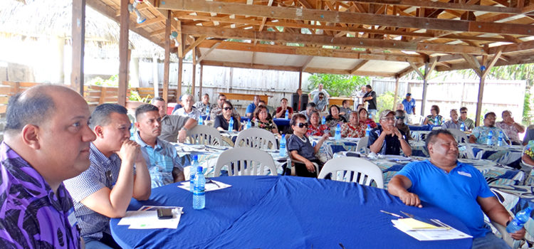 Ports Authority representatives and their consultants (foreground) presented to about 40 people at an informational session held at the RRE compound on plans for a new airport terminal. New airport plan outlined
