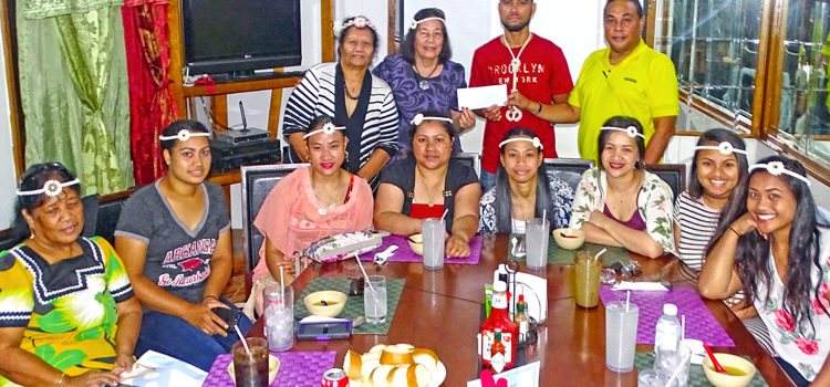 In the spirit of this year’s Constitution Day festivities, the Constitution Day planning Committee decided to award $500 to every visiting team. In the photo taken at Riwut Corner Outback Wednesday, Internal Affairs Minister Amenta Matthew and IA Secretary Wallace Peter presented $500 to the team, which was received by Coach Greg ET Kabua. The girls also received leis made by Utrik women. Arkansas VB gals wow Majuro