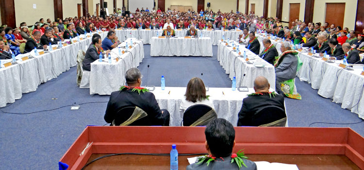 Opening day for the RMI’s Constitutional Convention Thursday, April 13. The Con-Con is scheduled to meet for 60 days. Photo: Hilary Hosia. Long-awaited Con-Con starts