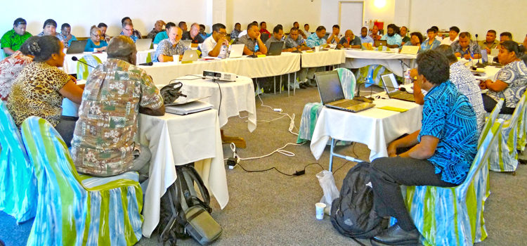 Parties to the Nauru Agreement (PNA) officials held their annual meeting in Majuro earlier this month. They saw a video from the Australian-based food distributor Simplot praising PNA’s Pacifical tuna label for its high standard of sustainability. Photo: Hilary Hosia. Buyers love PNA’s Pacifical tuna