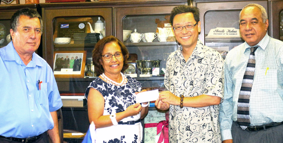 Foreign Minister John Silk, President Dr. Hilda Heine, ROC Taiwan Ambassador Daniel DW Tang and Finance Minister Brenson Wase. ROC donates $1.8m to RMI