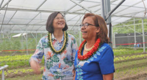 Taiwan President Tsai Ing-wen and RMI President Hilda Heine were impressed with the new Taiwan Technical Mission facilities during a tour last week to the Laura Farm.
