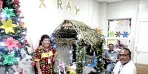 Majuro hospital’s Radiology Department won the Christmas decoration competition organized by the Ministry of Health and Human Services. Photo: Hilary Hosia.