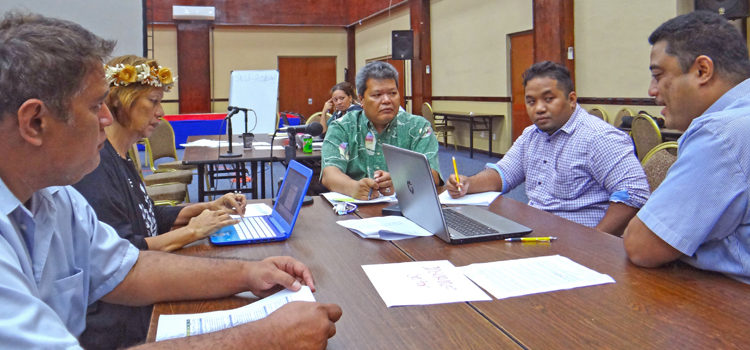 Government and private sector representatives engaged in the recent first national risk assessment workshop held at the ICC. Photo: Hilary Hosia. Marshalls focuses on money risk