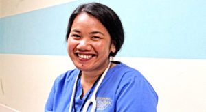 Philmar Mendoza photographed at Majuro hospital during the recent Canvasback OBGYN team visit. Photo: Hilary Hosia.