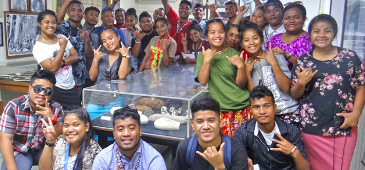Ebeye students at Alele Museum. Photo: Hilary Hosia. Ebeye students enjoy Majuro tour