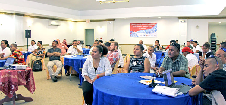 Attendees at the North Pacific region disaster response workshop held recently in Majuro. Creating local disaster solutions