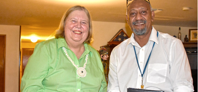 US Ambassador Karen Stewart presented FBI recognition to RMI Attorney General Filimon Manoni during a reception to honor US-RMI law enforcement cooperation. Also recognized by the FBI during the ceremony were Ministry of Finance officials Itibo Tofinga and Ruben Zackhras, Jr. Departing former MALGov Sheriff Will Lathrop was also recognized by Ambassador Stewart. Photo: Evelyn Ralpho Jeadrik. FBI honors RMI law officers