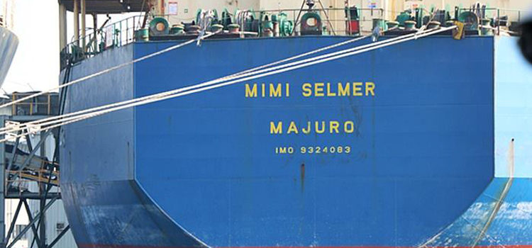 A Marshall Islands-flagged vessel in Kauohsiung, Taiwan. The RMI ship registry has made the US Coast Guard’s Qualship 21 program for the 14th consecutive year. RMI makes US safety grade