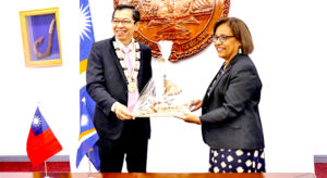 President Hilda Heine welcomed new Taiwan Ambassador to the Marshall Islands Jeffrey SC Hsiao last week in Majuro. Photo: RMI Office of the President.