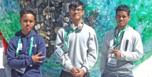 Part of the RMI team that is in Buenos Aires, Argentina for the Youth Olympic Games this week, from left: Alexander Adiniwin (wrestling Greco Roman), Daniel Note Ranis (swimming) and Joshua Ralpho (weightlifting).