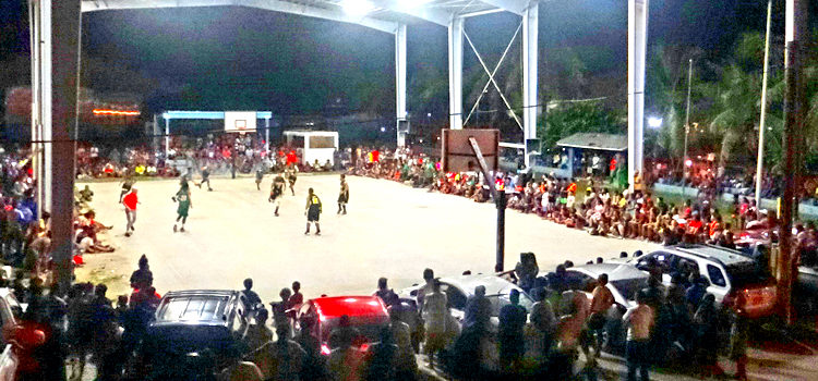 Big crowds turned out for playoff games during the BOMI 18th Ralik Ratak Shootout Basketball Tournament at SSG Solomon Sam Sports Center at CMI. A partnership involving NTA, CMI’s Media Center, V7AB Radio, the Journal and Marshall Islands Basketball Federation made history with broadcasts of the championship games. Photo: Hilary Hosia. Media makes history in RMI