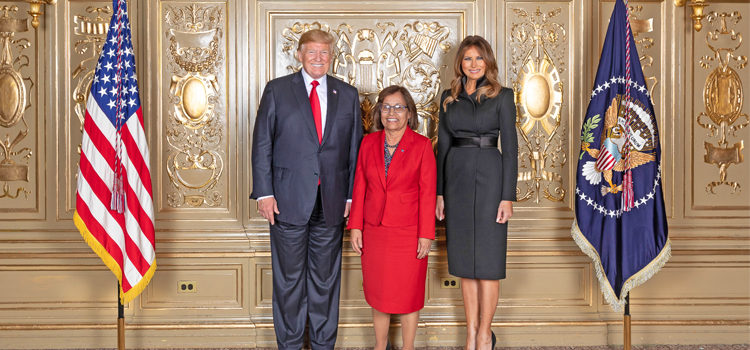President Hilda Heine was in New York last week for the UN General Assembly and joined US President Donald Trump and First Lady Melania Trump. This week she challenged the Pacific to rid the region of illegal fishing by 2023. Photo: White House. RMI wants illegal fishing halt by 2023