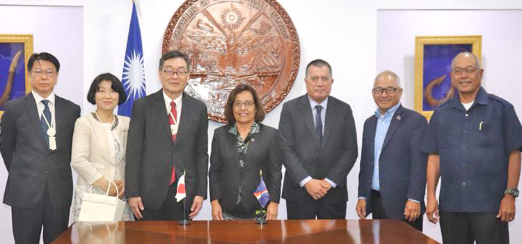Marshall Islands President Hilda Heine and Cabinet members welcomed new Japan Ambassador Norio Saito and his wife Atsuko to the Marshall Islands. New Japan envoy checks in