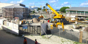 A look at the Ebeye Public Elementary School construction site. ANIL Development Inc. is building the first phase of the new school. Photo: Kwajalein Atoll Development Authority.