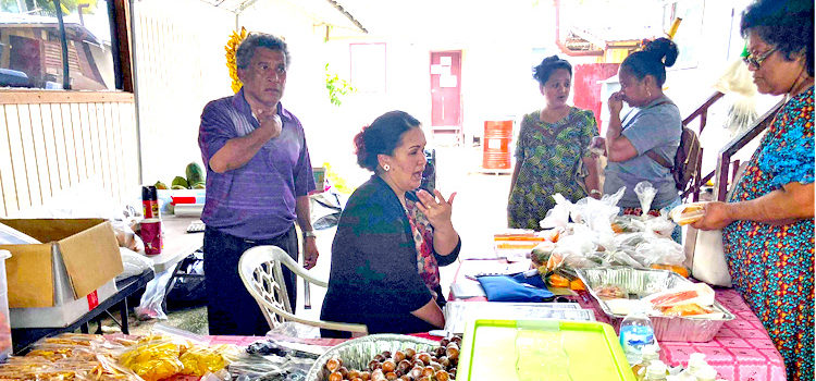 Ebeye residents pick their fresh produce from the MISCo stall in Ebeye. Ebeye eats healthy thanks to MISCo