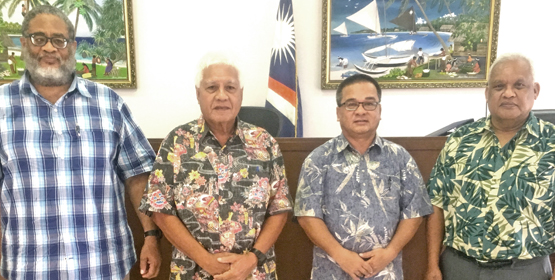 From left: High Court Chief Justice Carl Ingram, retired District Court Presiding Judge Milton Zackios, District Court Judge Tarry Paul, and High Court Judge Witten Philippo. Judge Milton takes a break