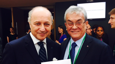 climate Min de Brum with French Foreign Minister Laurent Fabius