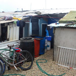 Mid-Corridor housing on Ebeye is dilapidated. Photo: Carl Hacker.