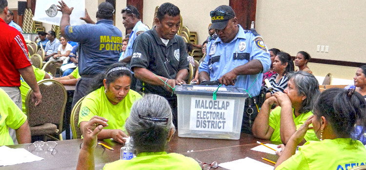 Vote tabulation at the ICC in Majuro following the November 16 national election. Photo: Hilary Hosia. Mudge sues CEO Almen