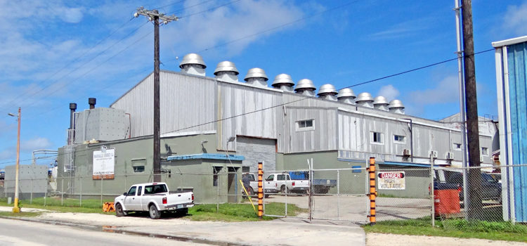 Power service has improved as both large generators are operating simultaneously for the first time in over two years. Meantime, last week, the salt water cooling pipe for engines in the old plant (pictured) burst, forcing them to be shut off until repairs could be made. Power stabilizes in Majuro