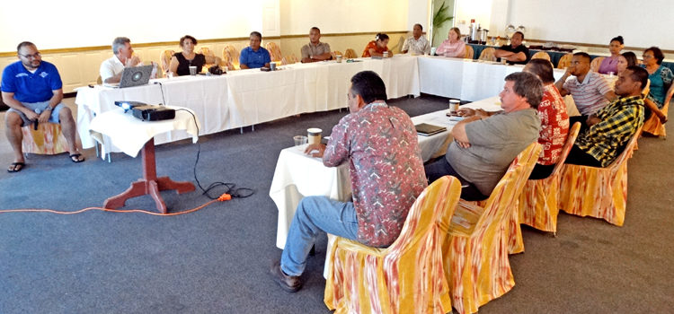 A range of people interested in water and sewer issues joined a briefing session with Majuro Water and Sewer Company officials for updates on improvements completed and in the pipeline. Photo: Isaac Marty. MWSC pushes new service options
