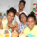 CMI instructor Moses Sumaoang, center, with participants in CMI’s Nutrition 114 course. Photo: Isaac Marty.