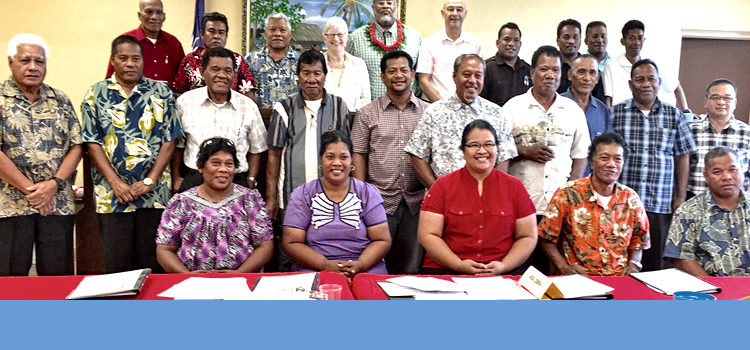 Judges and staff from the RMI High Court, TRC and District Court joined with 17 Community Court judges from the outer islands who are in Majuro for training programs. Island judges get training