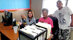 The School Enrichment Program, an entity under PSS, wasted no time moving in to the new office space at the former RMI/USP Education Project facilities. Photo: Hilary Hosia.