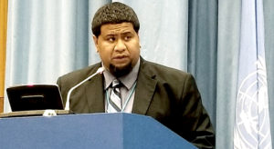 RMI Assistant Attorney General Eric Iban speaking at last week’s UN Convention Against Corruption biennial conference in Vienna.