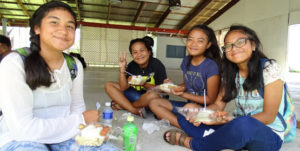 After the Xavier entrance test, students enjoyed lunch provided by Majuro Mayor Ladie Jack. Photo: Hilary Hosia.