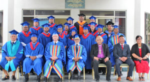 The 12 nurse practitioner graduates with Fiji National University and RMI government officials following their graduation in Majuro last Saturday at the International Conference Center.