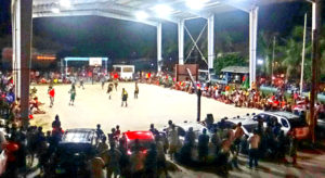 Big crowds turned out for playoff games during the BOMI 18th Ralik Ratak Shootout Basketball Tournament at SSG Solomon Sam Sports Center at CMI. A partnership involving NTA, CMI’s Media Center, V7AB Radio, the Journal and Marshall Islands Basketball Federation made history with broadcasts of the championship games. Photo: Hilary Hosia.