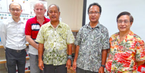 Far left is Yung-Hsin Lin, ICDF Program Officer for Lending, who was in Majuro last month to continue development of the proposal that would see an additional $900,000 be provided by ICDF for the micro loan program managed by Bank of Marshall Islands.