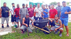 The Ippen Dron Billiard Club (IDBC) spent an entire day cleaning the grounds of Majuro hospital last Saturday. Photo: Hillary Hosia