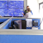 The new MIMRA headquarters command center for fisheries monitoring and surveillance includes a real-time projection of the locations of hundreds of fishing vessels across the western Pacific Ocean. Photo: Kelly Lorennij.