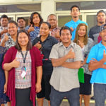 Participants in the Digital Storytelling workshop sponsored by multiple organizations that launched at the International Conference Center April 22. Photo: Kelly Lorennij.