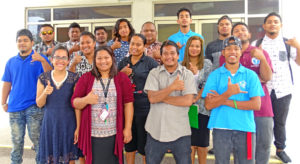 Participants in the Digital Storytelling workshop sponsored by multiple organizations that launched at the International Conference Center April 22. Photo: Kelly Lorennij.
