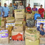 Majuro hospital administrator Darlene Korok, third from left, receives the donation from the Jarin Radrik Dron group. Photo: Hilary Hosia.