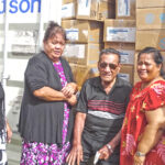 Majuro librarians and educators recently received a container full of books donated by friends from Hawaii. Photo: Hilary Hosia.
